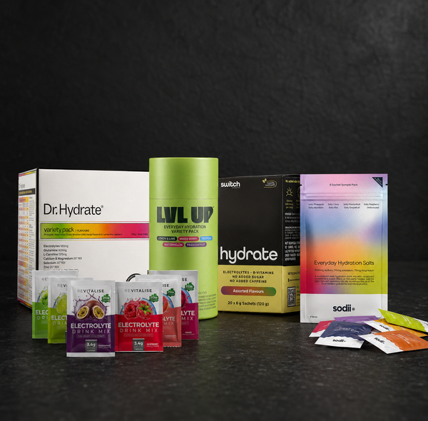 Discover Every Flavour electrolyte sachet sampler pack with a curated mix of premium brands from DRINK SALTD